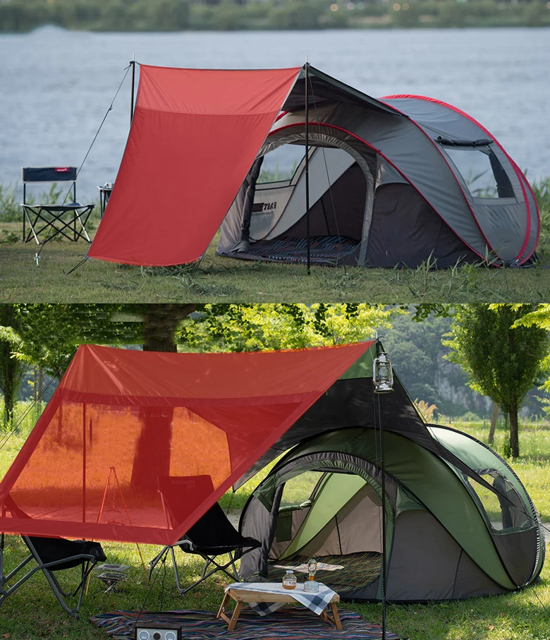 Homful Outdoor 4 Persons Waterproof Camping Tent Pop Up Tent With Tarp