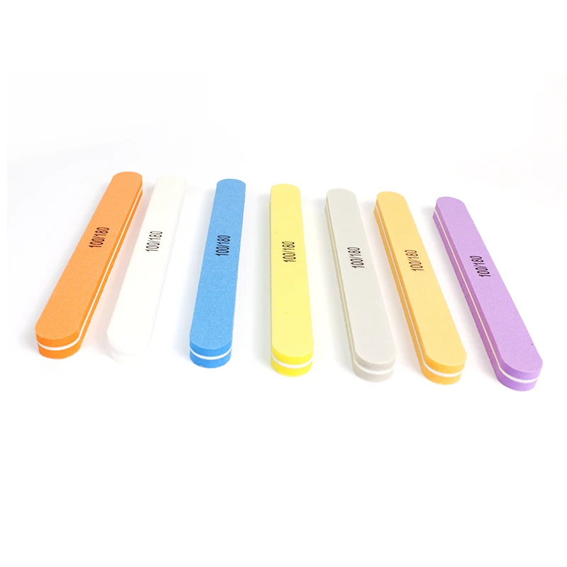 Wholesale Durable Doublesided Manicure Nailfile Custom Washable Purple Sponge Nail File 80/100