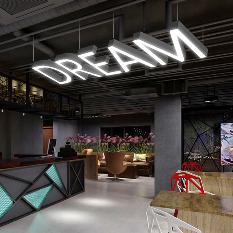 Modern Creative Letter Shape LED Number/Letter Lamp Customizable for Restaurant Coffee Shop Personalized Ceiling Chandelier