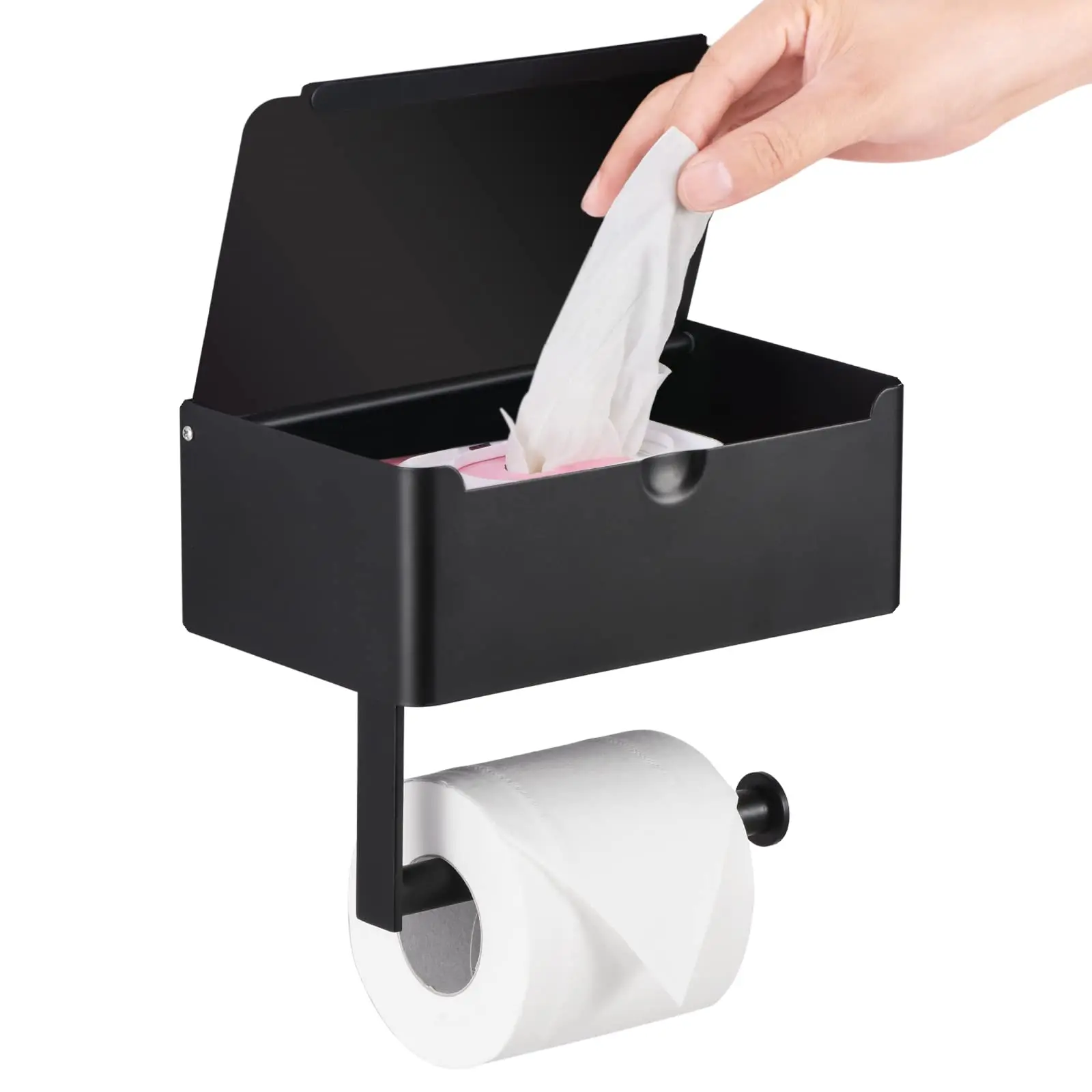 Toilet paper holder 304 stainless steel wet wipes box, mobile phone storage rack, bathroom tissue box