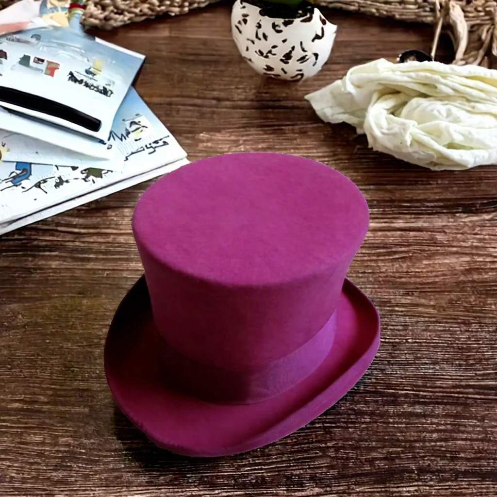 Ample Stock Unisex Wool Top Hat 100% Wool Four Seasons Ribbon & Rope Wholesale Casual/Party Wear for Men and Women