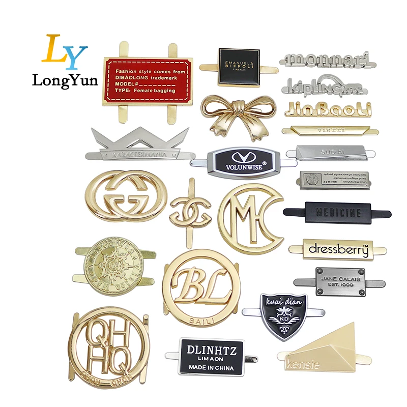 Source Handbag Placa Logo Decoration Metal Brand Name Plate Logo For Bag on  m.