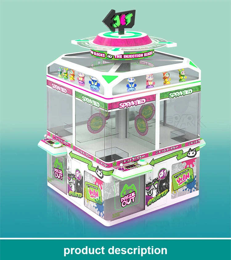 Gift Vending Machine Toy Prize Game Kids Coin Pusher 4 Players Claw Machine