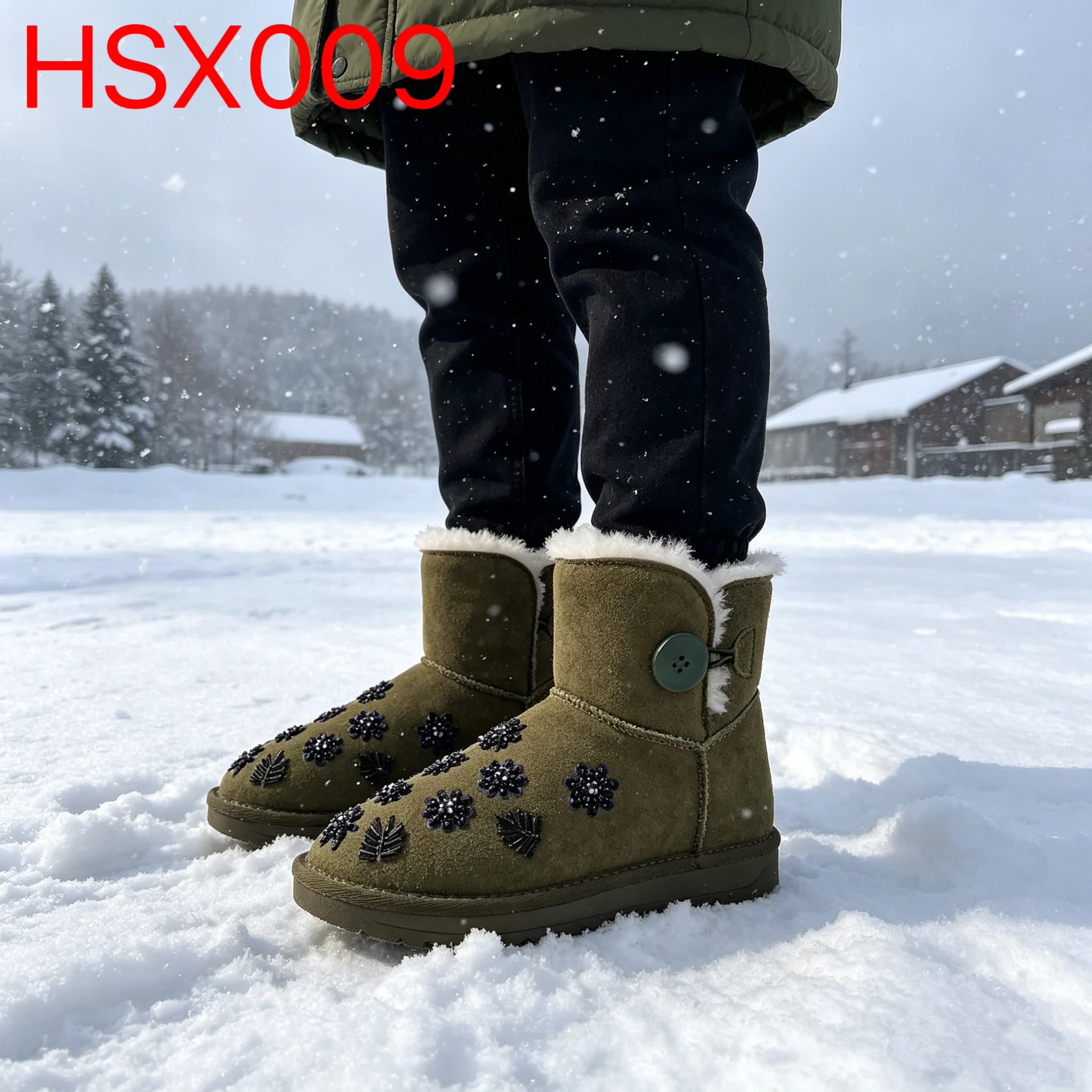 YYR,Frosty Days Super Anti-slip Sole Lady Warm Boots Popular in Korean Winter Celebration Real Wool Women Snow Boots HSX009