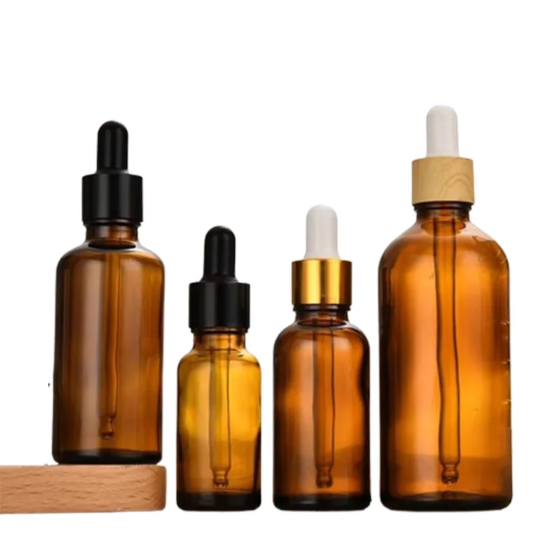 NQFIBER Screen Printing Tamper Proof 10ml Amber Glass Oil Bottle With Euro Stopper  Dropper Serum Bottles Essential