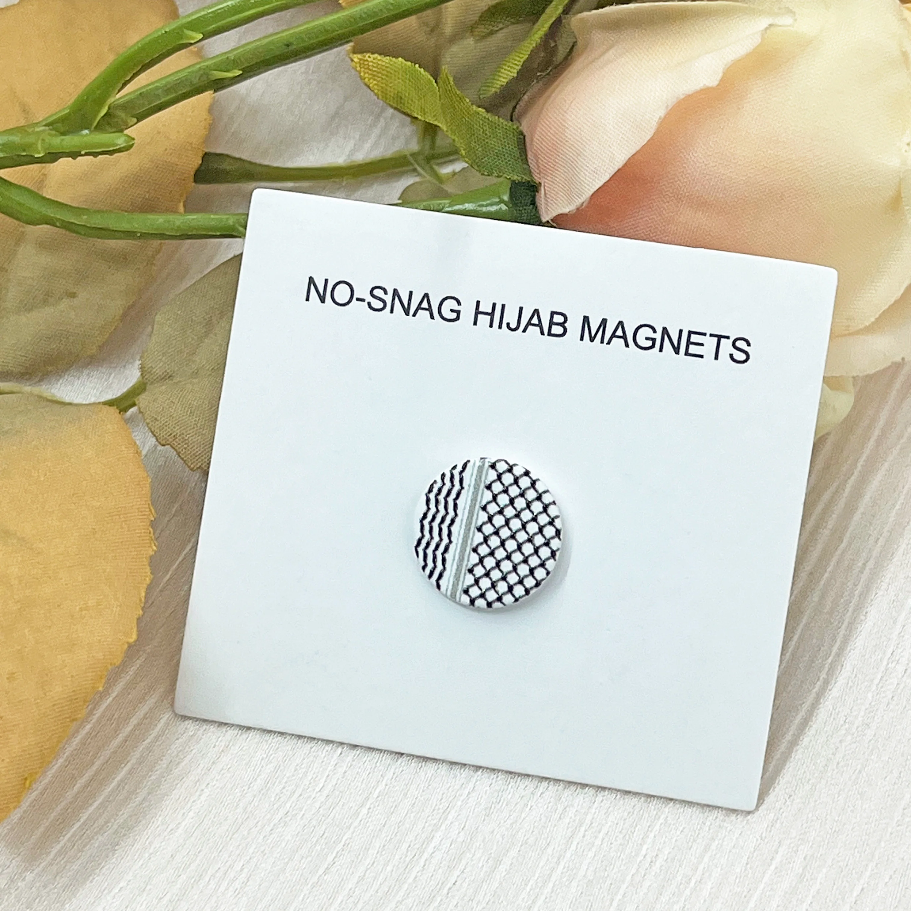 Stylish Magnetic Hijab Pins with Keffiyeh Print Custom Logo