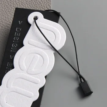 Garment Packaging Custom Logo Paper Thank You Card Tag UV Embossed Tag with Hole Tag Clothing Label Customization