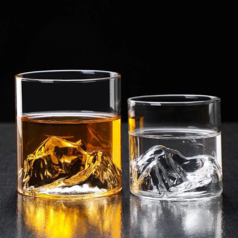 Japanese Classic Style Snow Mountain Design Shot Glass 175ml/300ml Party Use for Whiskey Wine Water Coffee Tea with Custom Logo