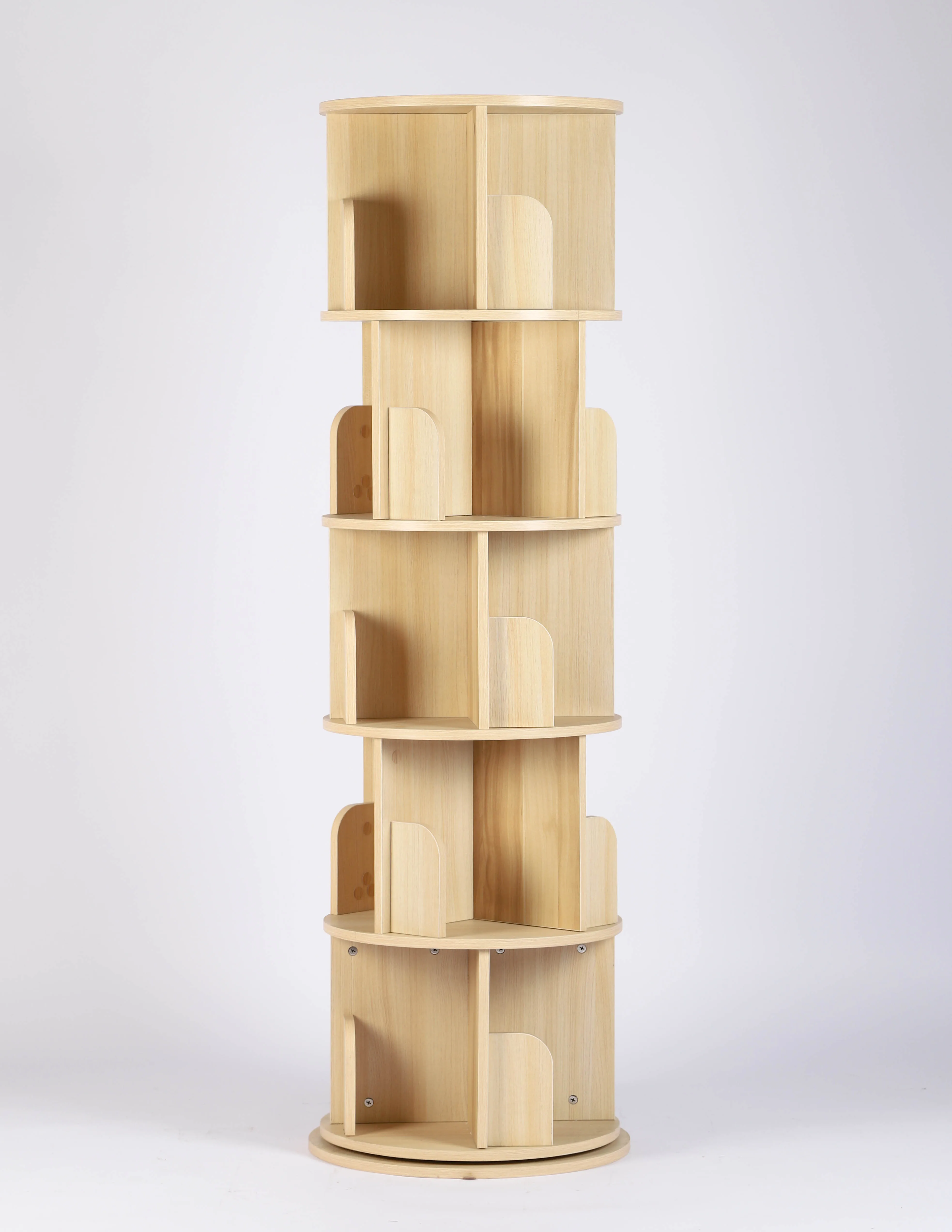 Wholesale Customized Rotation Wooden Book Shelf Home Use Kindergarten Book Shelf