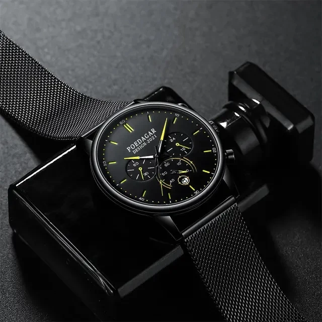 POEDAGAR 632 Wholesale Men Watch Fashion Slim Stainless Steel Mesh Quartz Men's Wristwat aperçu 9