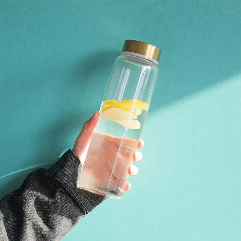 Custom 1000ml Drink Borosilicate Clear Glass Water Bottle Glass Juice ...