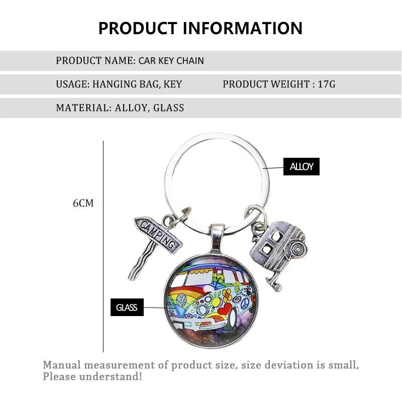 Новый Винтажный Хиппи знак мира фургонов автобусов брелок Мода для мужчин и женщин, женский кошелек-клатч, подвеска для автомобиля, брелок с кольцом-держателем ювелирные изделия