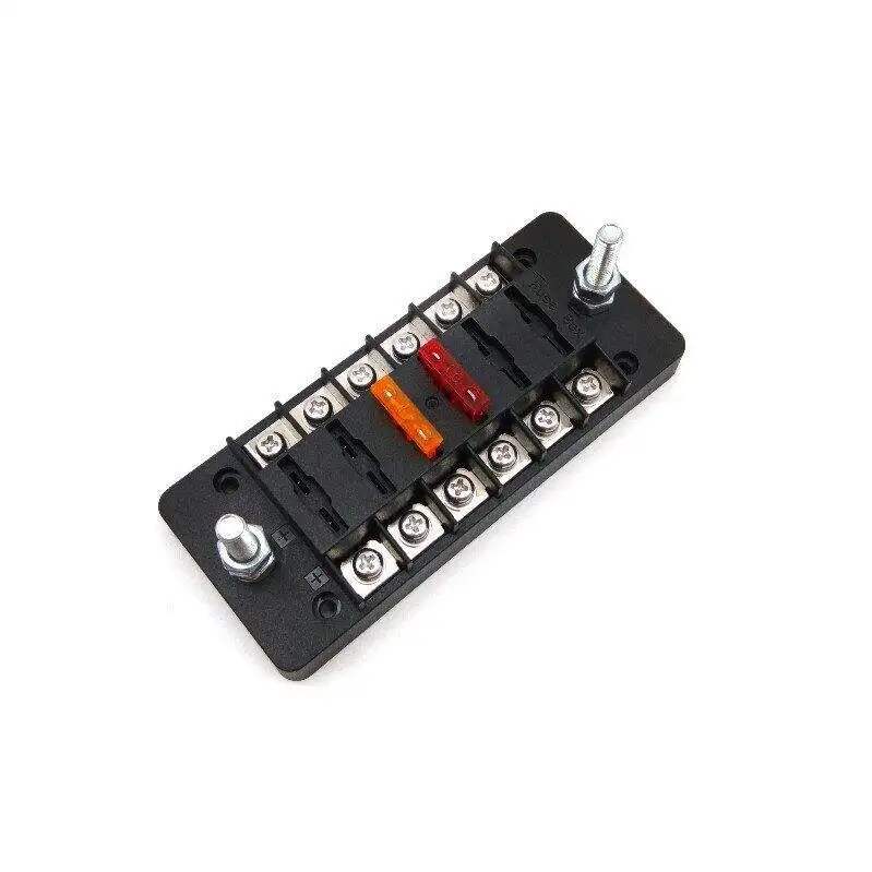 DC 12V ATC ATO 24V 32V 6 Way Blade Fuse Holder Negative Pole Fuse box for Car Boat Marine Van 32V Fast Acting Fuse