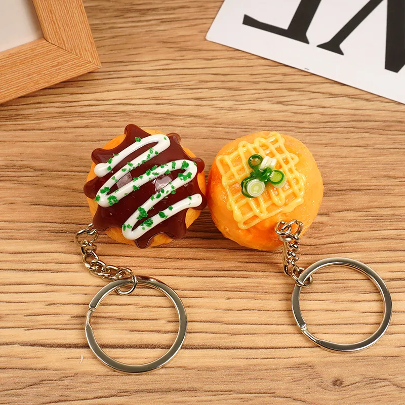 Grosir gantungan kunci makanan miniatur PVC ular makanan ringan gantungan  kunci Makanan Cepat