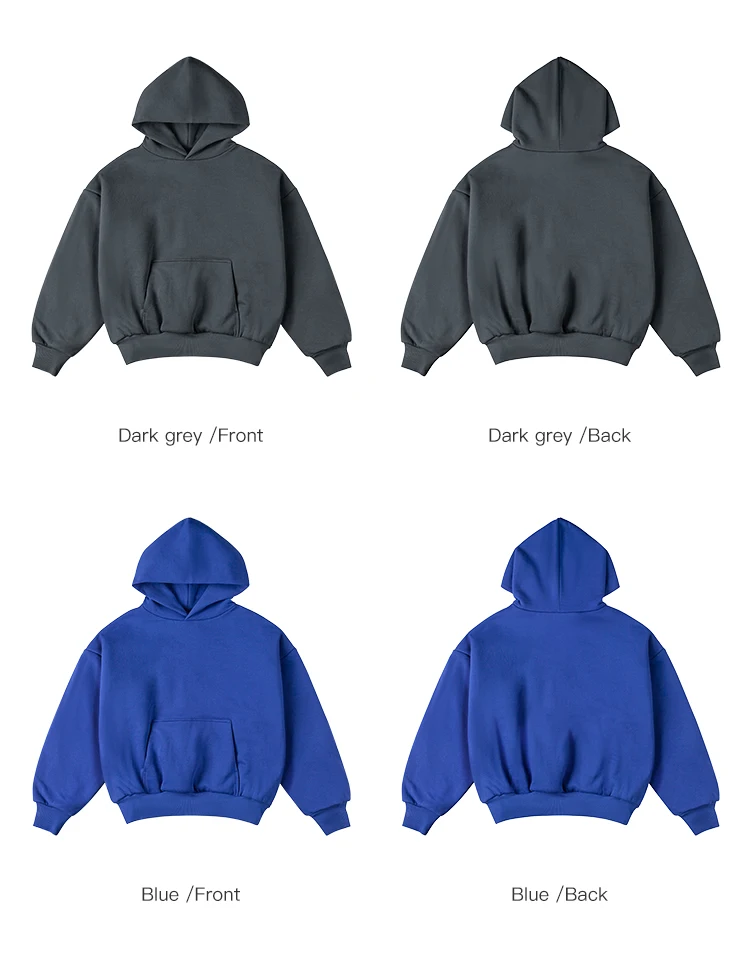 Custom Heavy Cotton Thick Stringless Oversize Plain Hoodies No String Pullover Bulk Oversized