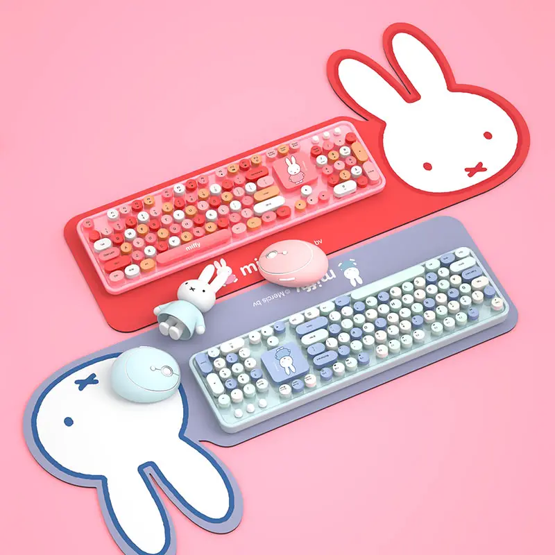 MIPOW X MIFFY OEM Wireless Mechanical Keyboard bluetooth Wireless Keyboard Wireless pink and Blue