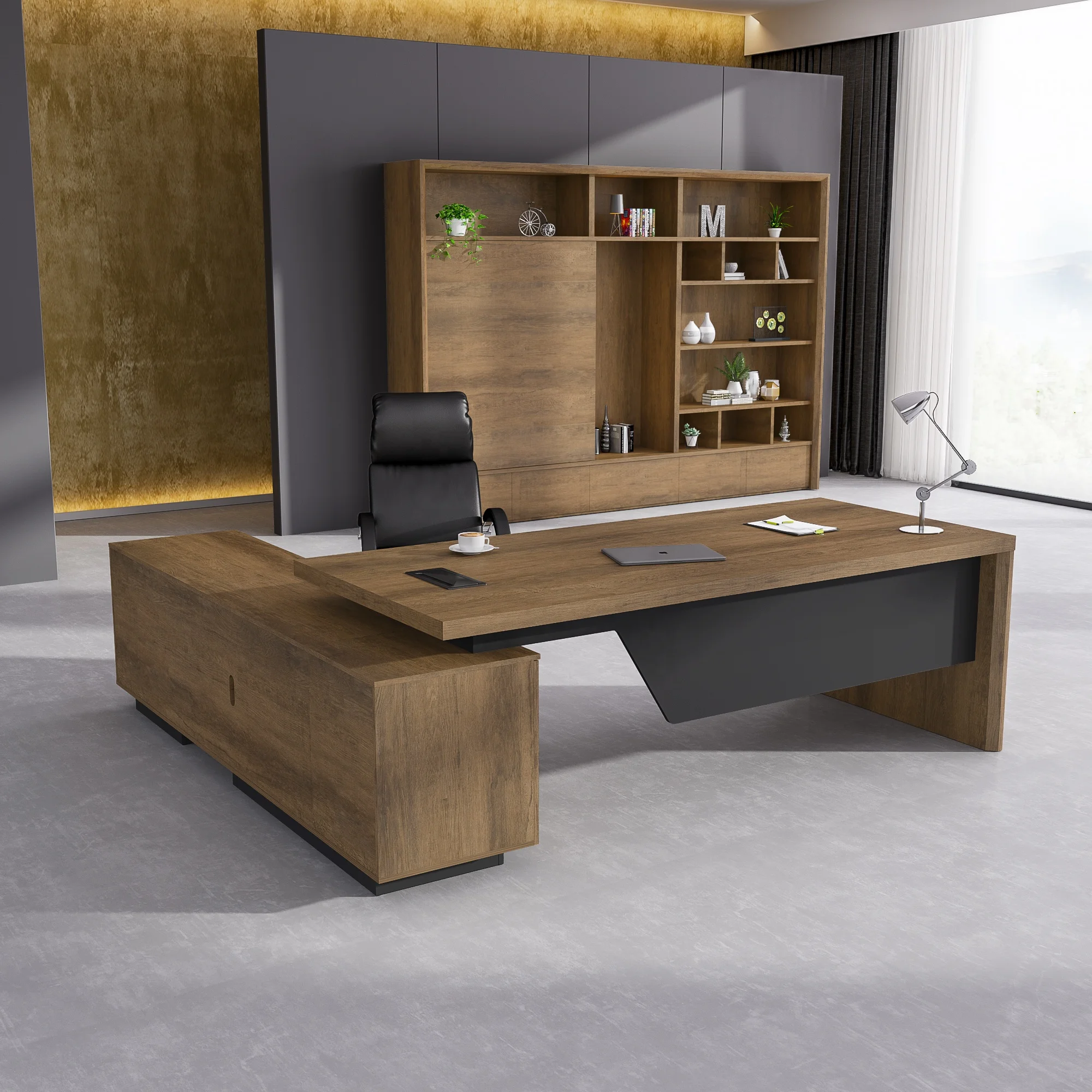 luxury industrial style office furniture executive CEO manager office ...