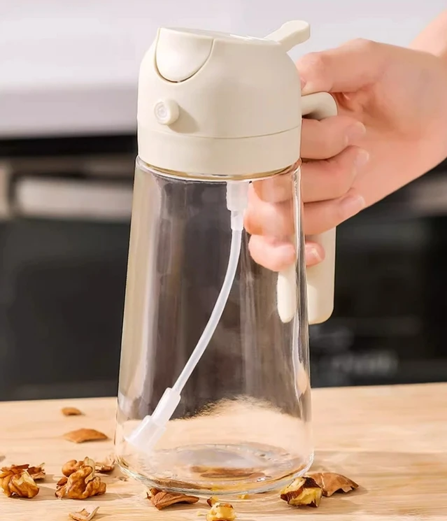 470ml 16Oz 2 in 1 Olive Oil Dispenser Sprayer Bottle With Fine Mist Nozzle Oil Sprayer for Cooking