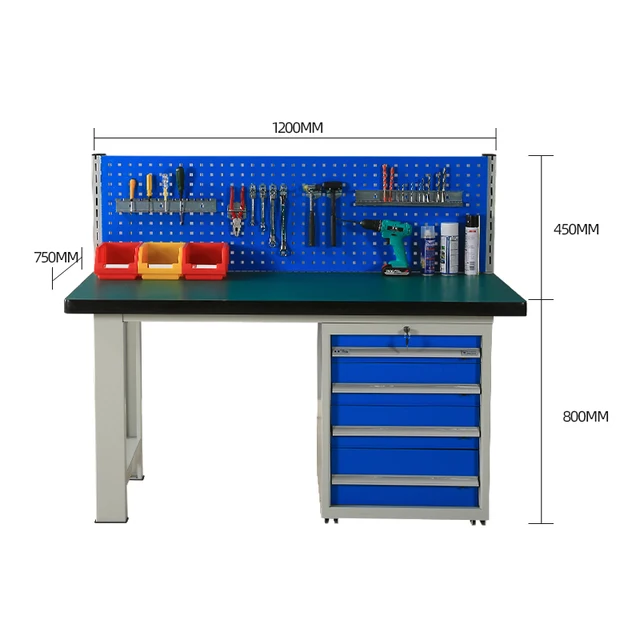 Oem Custom Made Work Bench Stainless Iron Steel Workbench With Drawers