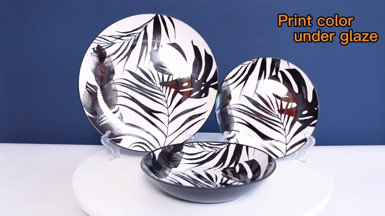Custom High Quality Plate Bowl Set Tableware Ceramic Print Porcelain