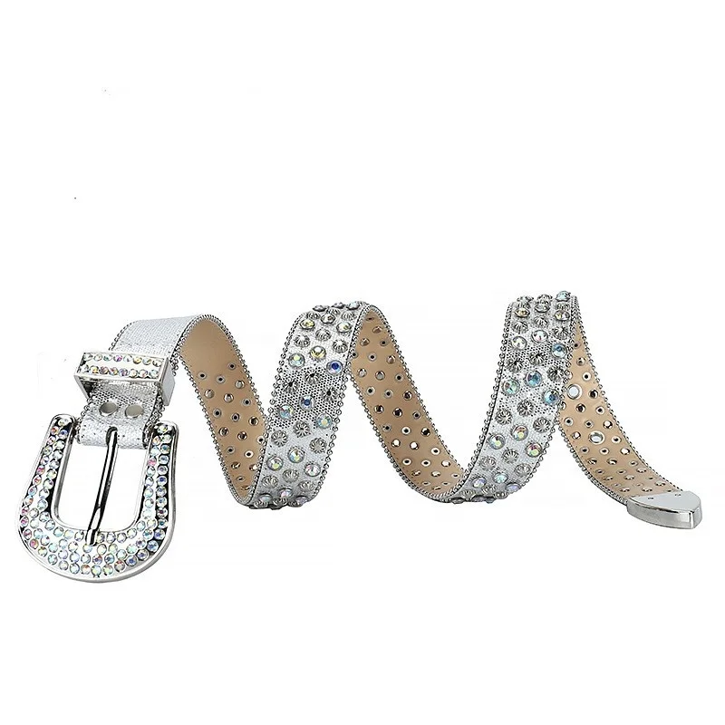 Мужской ремень со стразами