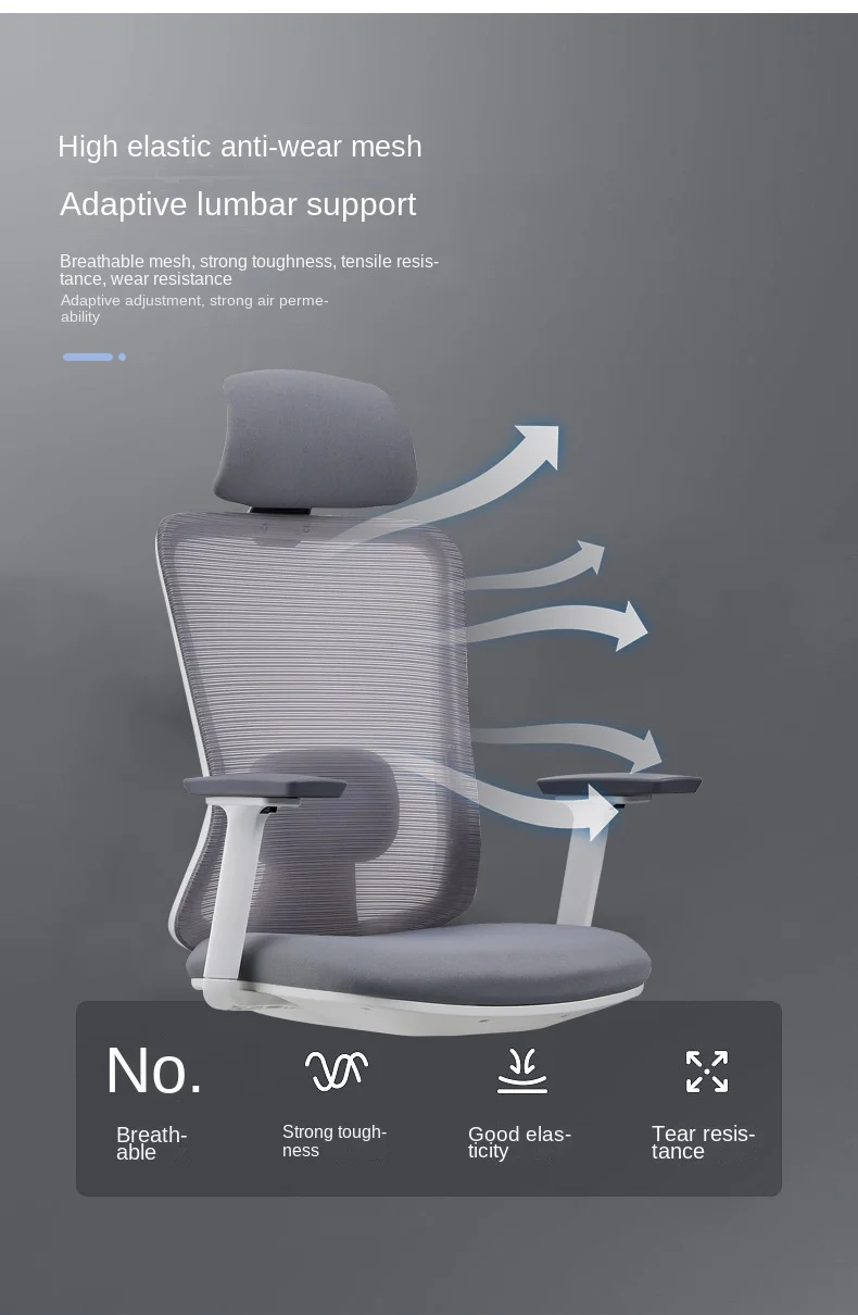Contemporary Style Executive Office Chair Adjustable Lift Furniture with Headrest and Armrest Fabric Mesh Chair Modern Design