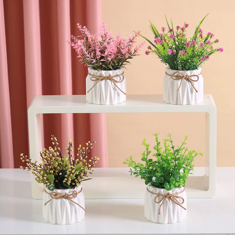 Hortensien mit Topf Mini-Hortensien Kunstblumen Knstliche Pflanze in  Keramikvase fr Bro-Schreibtisch-Dekorationen| Alibaba.com