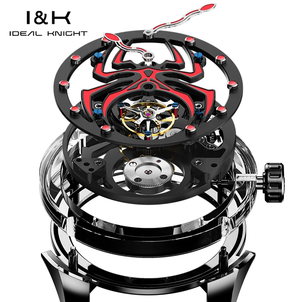 IDEAL KNIGHT6802トゥールビヨンウォッチ防水デザインスポーツ