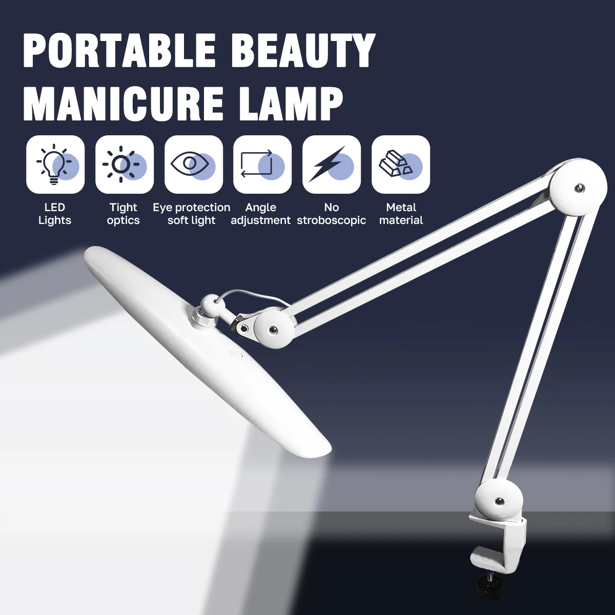 Latest Design High Quality Adjustable Desk Clip on Led Magnifying Glass Table Lamp