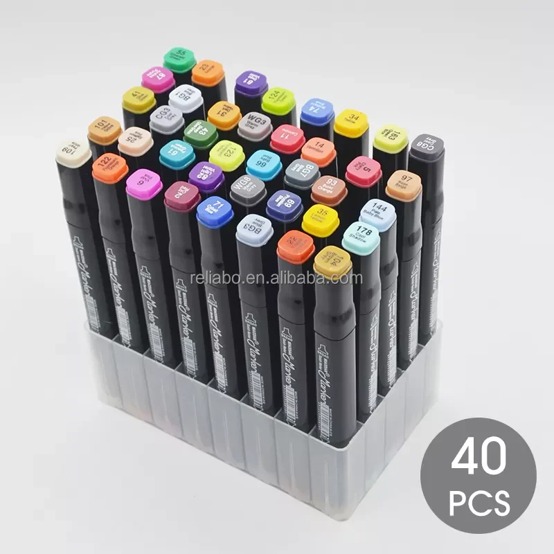 Hot Selling 60/80/168/204/262 Colors Dual Tip Art Drawing Markers ...