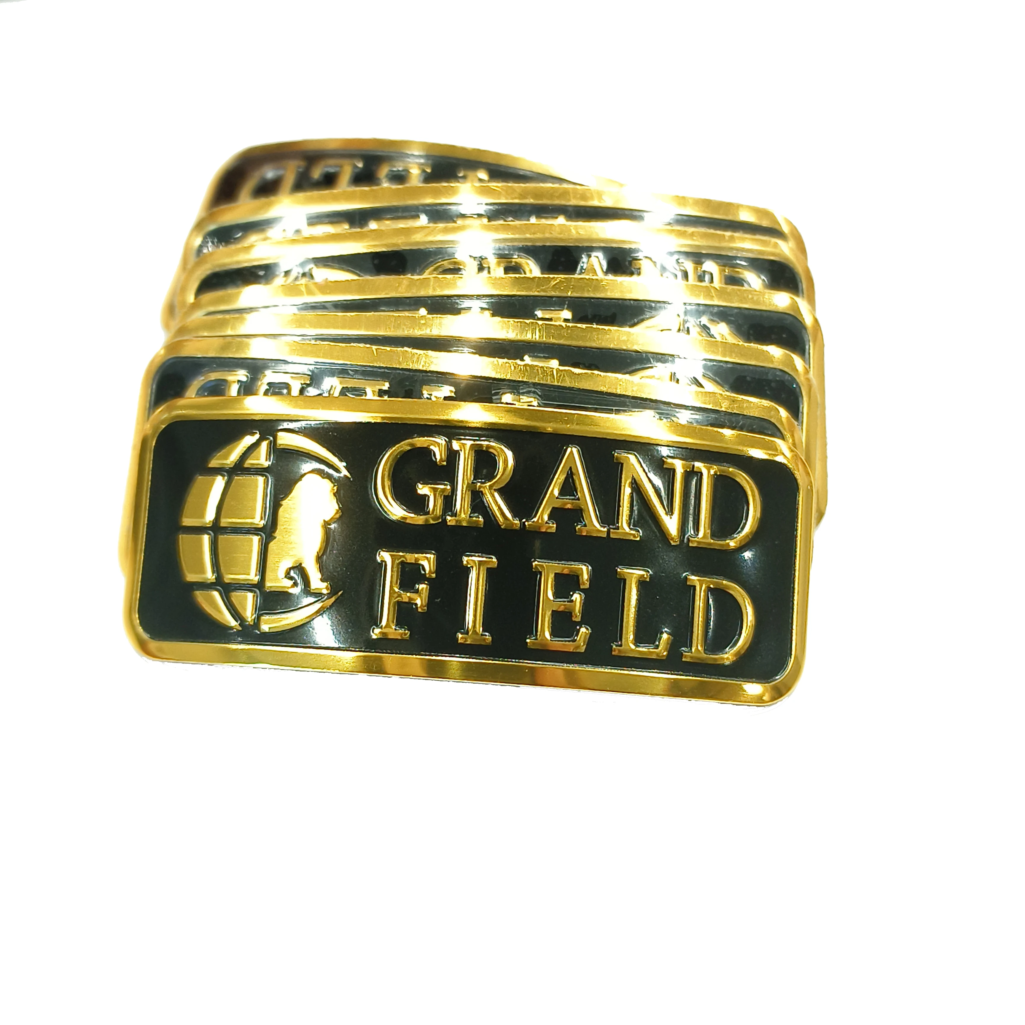product customized radian aluminum stainless steel embossed nameplate metal brand name raised metal logo plates-2