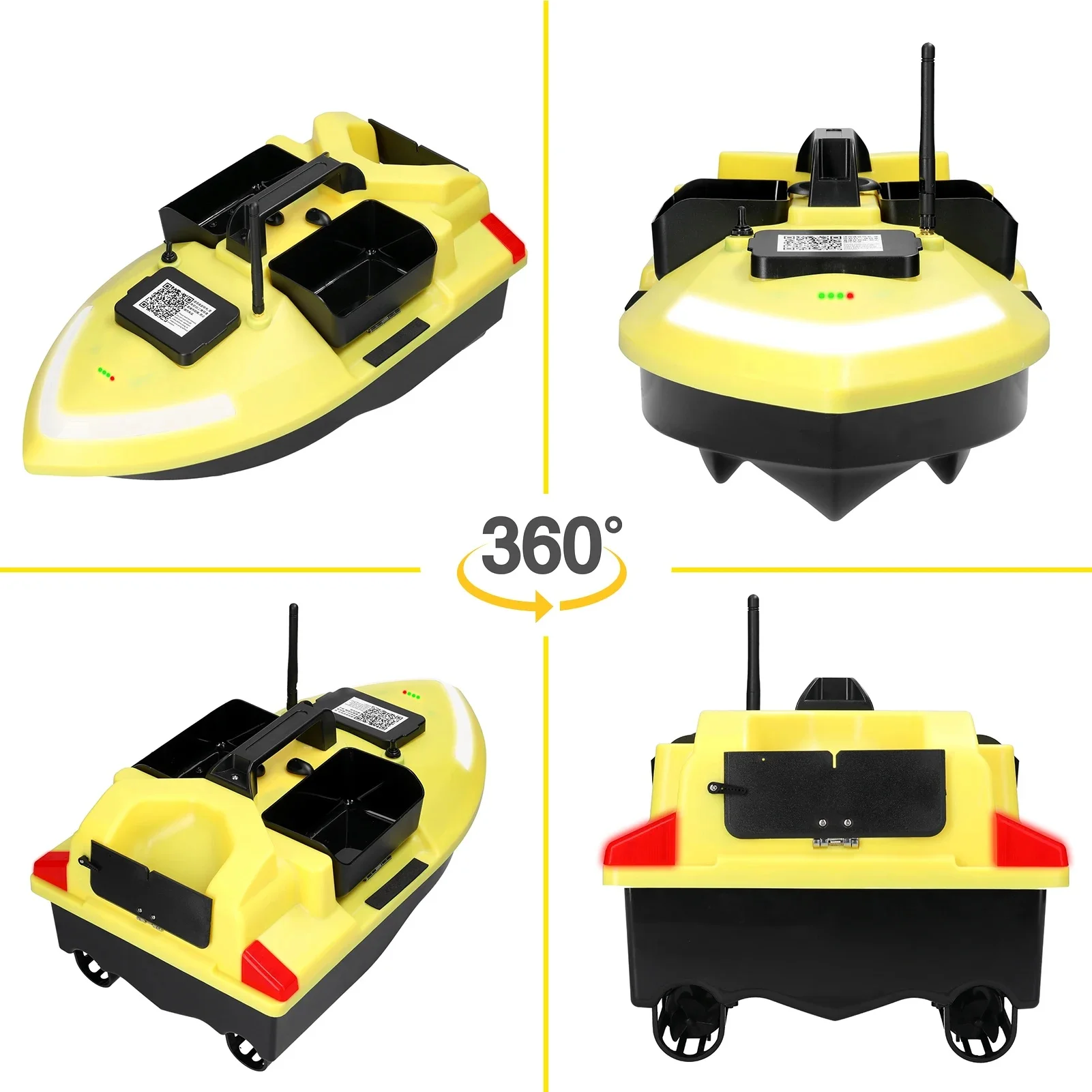 Flytec V020 Bait Boat GPS Fishing Bait Boat 500M With 3 Bait Tanks Fish Finder 2KG Loading Automatic Cruise/Return Fishing Boat