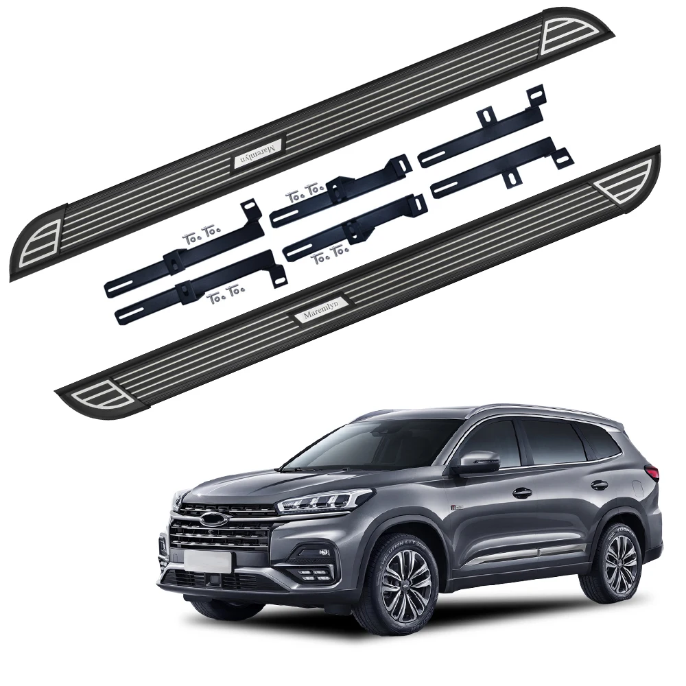 Otros Accesorios Exteriores Kit Carrocería Pedal Personalizado con LOGO Barra de Escalón Lateral de Aluminio para Chery Tiggo 8