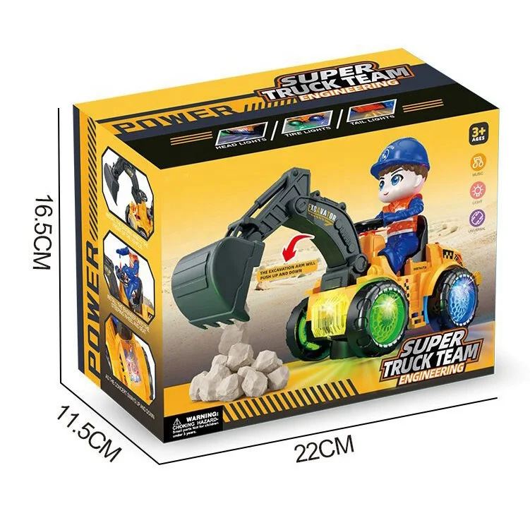 Simulation Electric Engineering Vehicle Model Toy Excavators Universal Wheels Construction Truck Series with Light and Music
