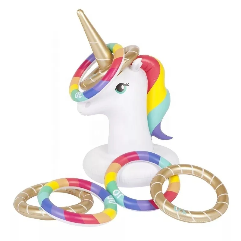 Новинка, ПВХ, для игр на открытом воздухе, детский надувной единорог, бассейн, кольцо, набор для игр