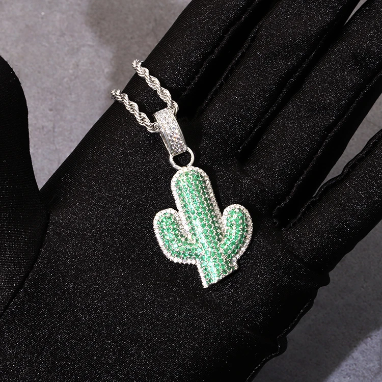 Shop Our Fashion Jewelry Cactus Pendant With Moissanite