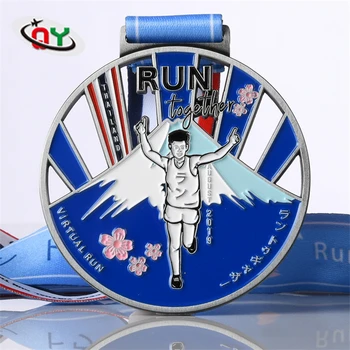 China manufacturer custom logo 3d metal medals running sports marathon medal