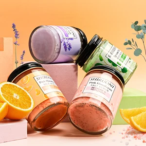 Cleansing Exfoliating Smoothing Himalayan Pink Salt Body Scrub Set 4 Piece Shea Butter Jojoba Oil Citrus Eucalyptus