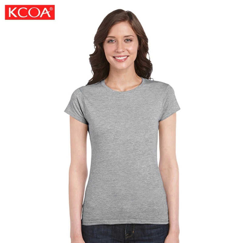 OEM Custom Logo Printing Embroidered Cotton Plain Blank T Shirt for Women