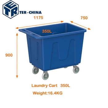 350L Trolleys for Laundry Plastic Laundry Cart Storage Basket Trolleys for Laundry Hand Carts & Trolleys
