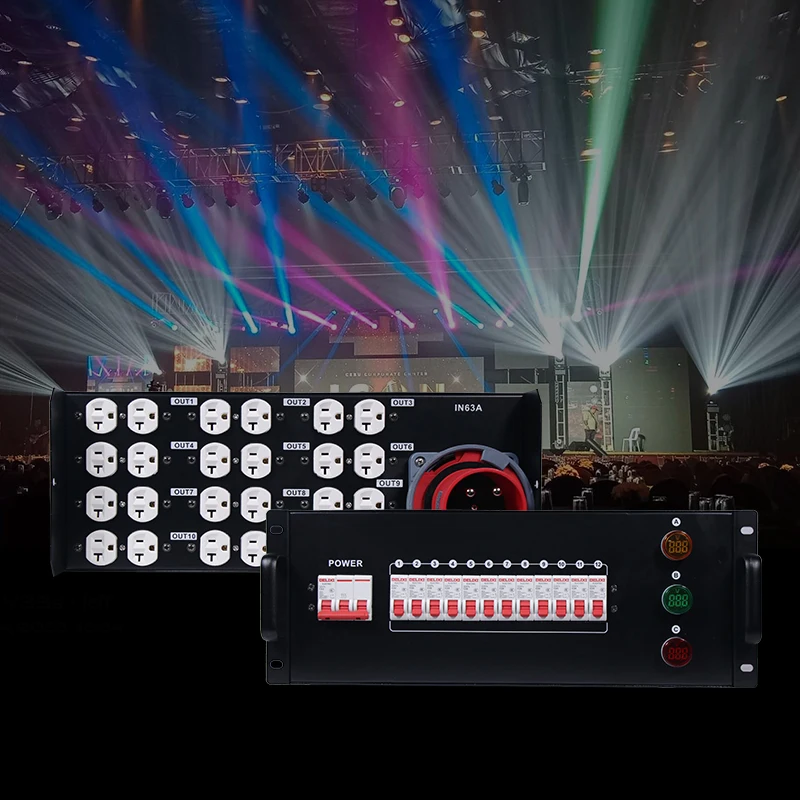 3 Phase Power Distro Power Distributor Controller Distribution Box for Stage Lighting