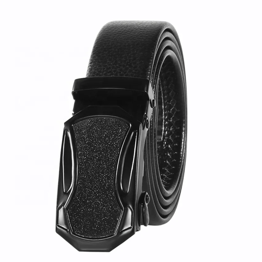 Men  business PU belt automatic buckle unique design men leather belt