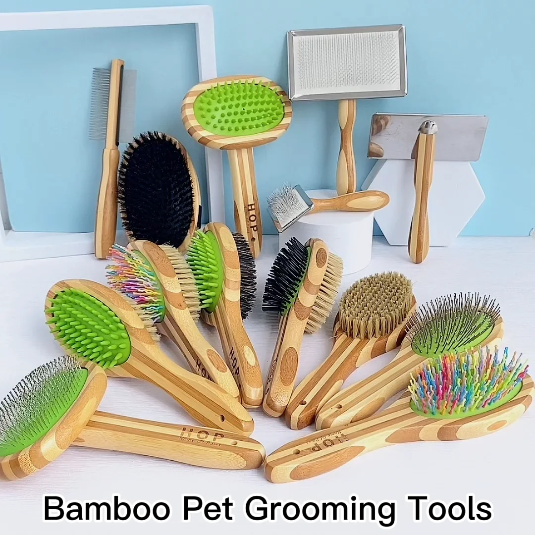 Eco-friendly Biodegradable Zebra Bamboo Cat Massage Hair Brush Double ...