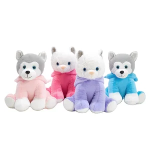 Custom 24cm Soft White Small Plush Dog Toy Cute Baby Animals with PP Cotton Filling