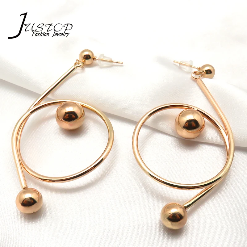 Wholesale simple mirror love earrings female metal sweet double heart earrings  earrings - Nihaojewelry UK