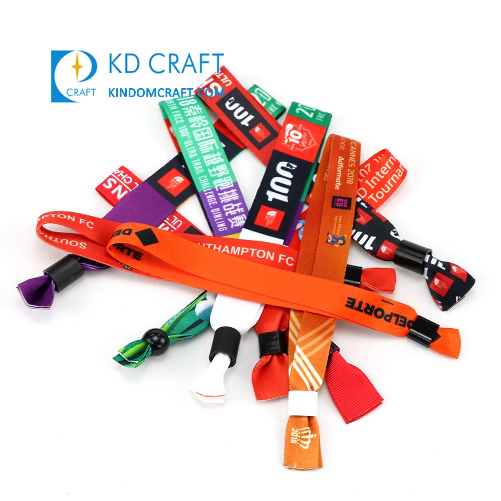 No Minimum Order Customized Plain Sublimation Festival Event Polyester Wrist Band Bracelet Woven Elastic Custom Fabric Wristband