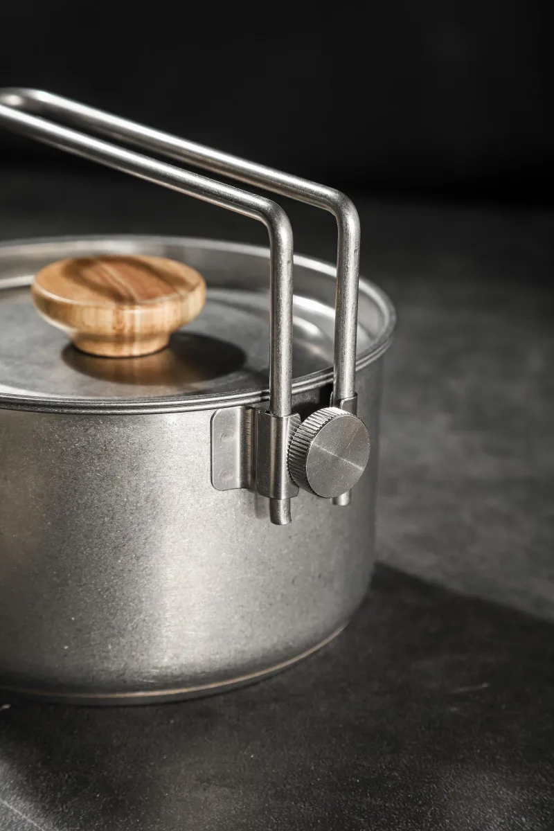 Creative Special Design Portable 800ml Upgrade Quality 1.2L Stainless Steel 304 Handle Foldable Folding Kettle Pot Water Kettles