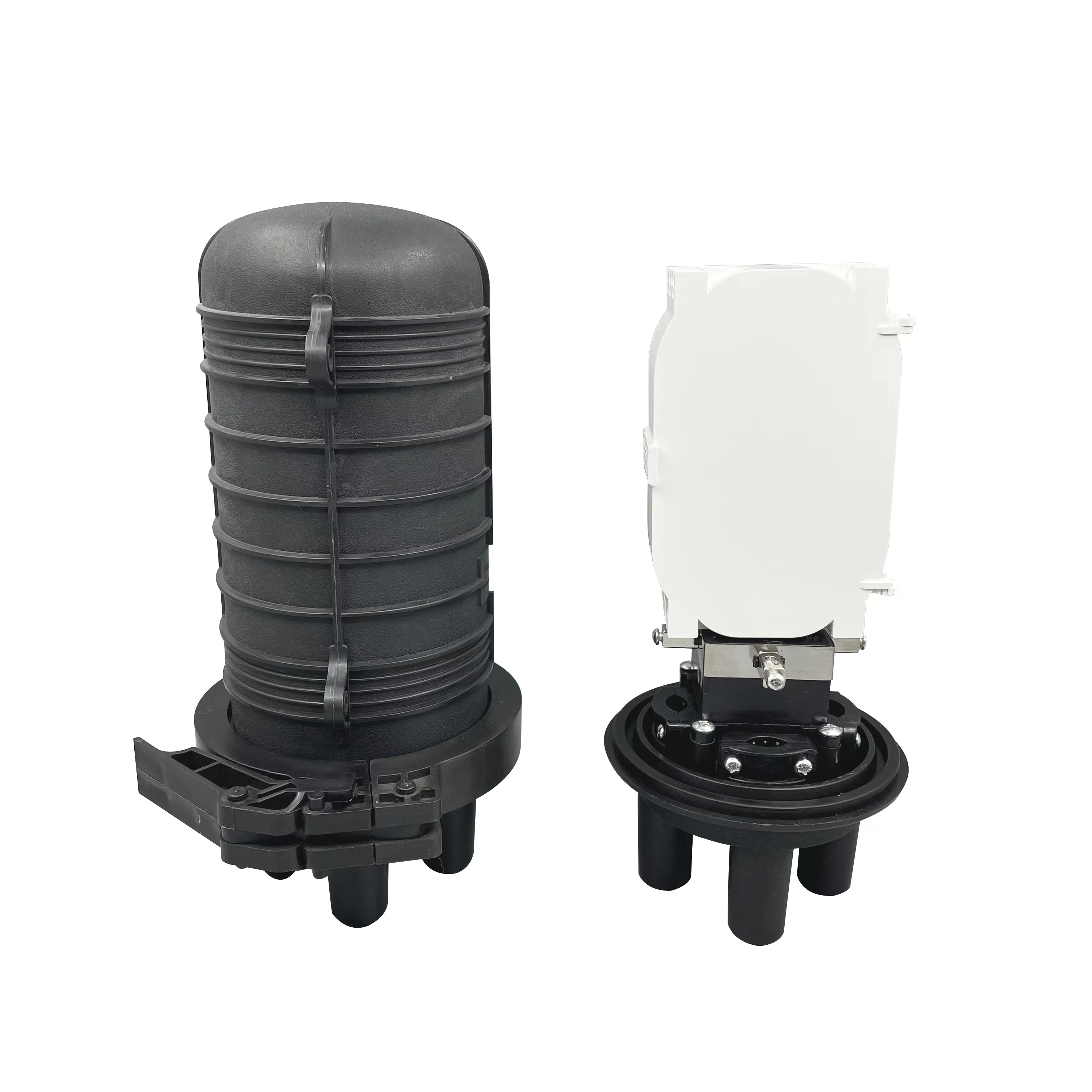 Simple style 24 48 96 cores dome Vertical heat shrink seal mini fiber optic spliter closure 1in 3 out fiber optic joint box FTTH