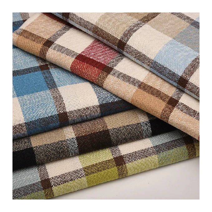 Оптовая продажа 55% лен 45% хлопчатобумажное платье одежда из хлопка и льна в клетку хлопчатобумажная