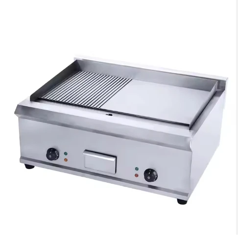 TEG-922 Good quality 6KW commercial Restaurant counter top desk top Electric BBQ Grill Griddle Dual temperature controller details